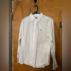 Hollister men’s white long sleeve button down shirt